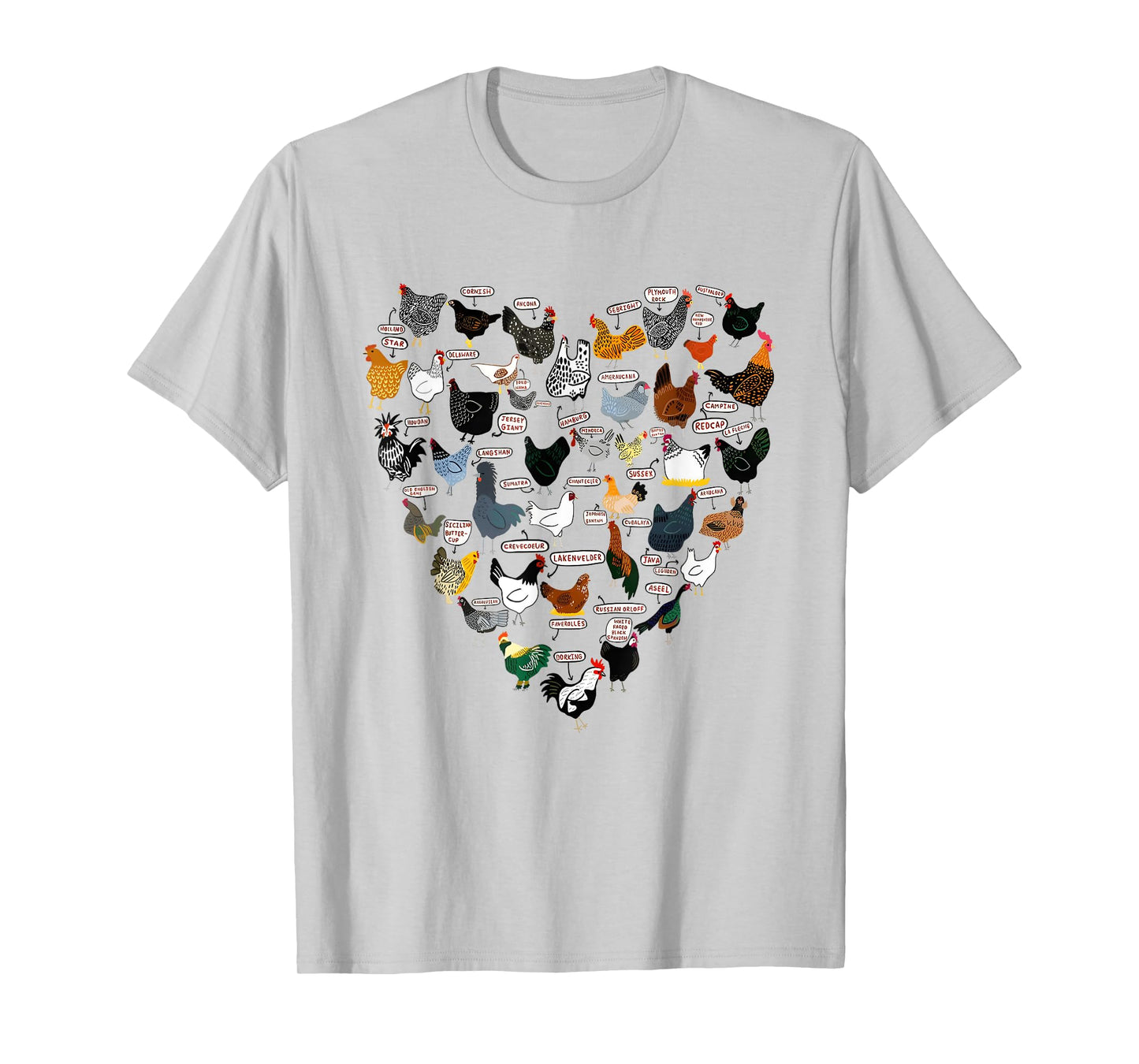 Chicken Breeds Mothers Chickens Heart Shape Women Farmer T-Shirt