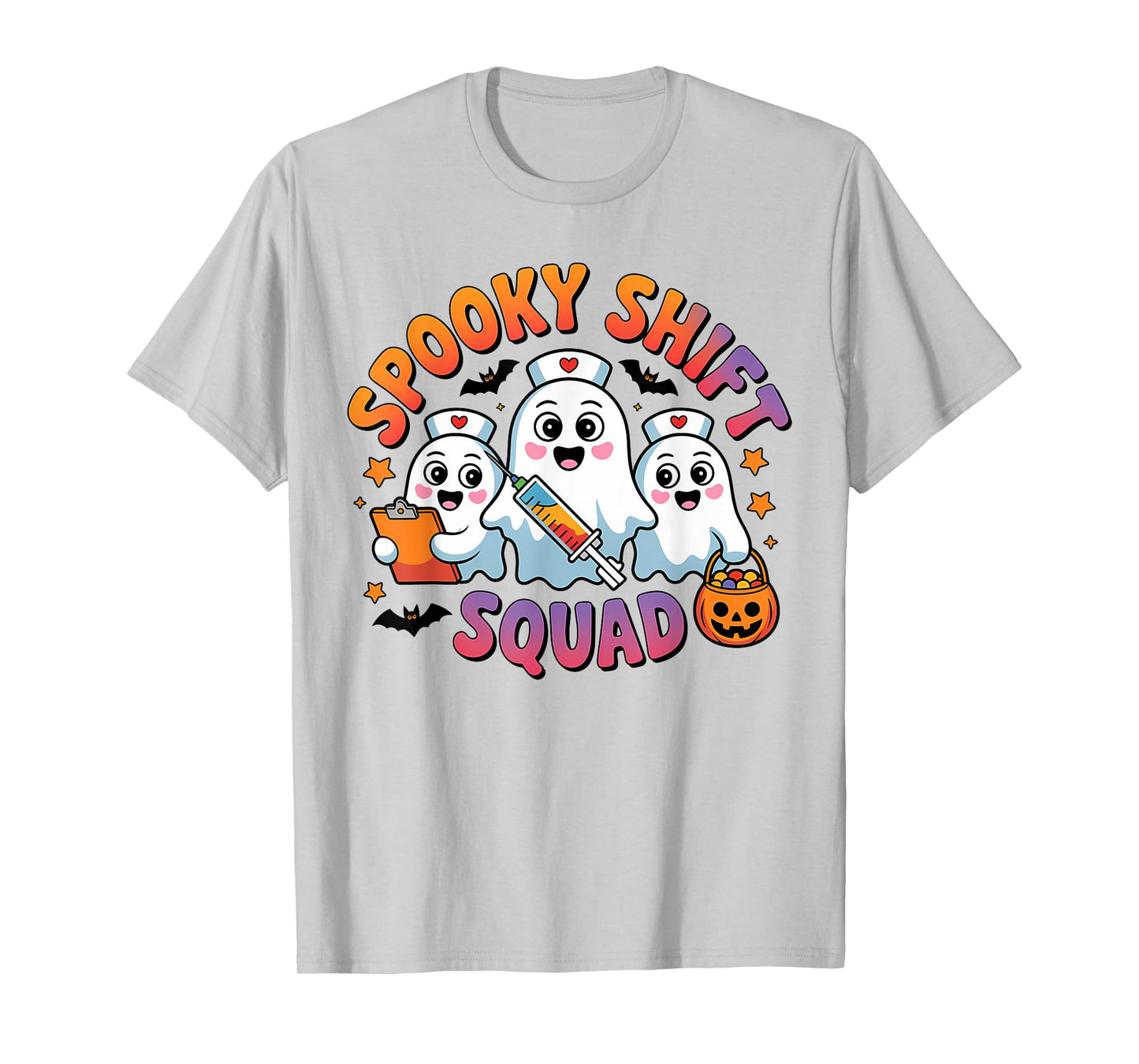 Night Shift Boo Squad Health Worker Halloween Ghost Nurse T-Shirt