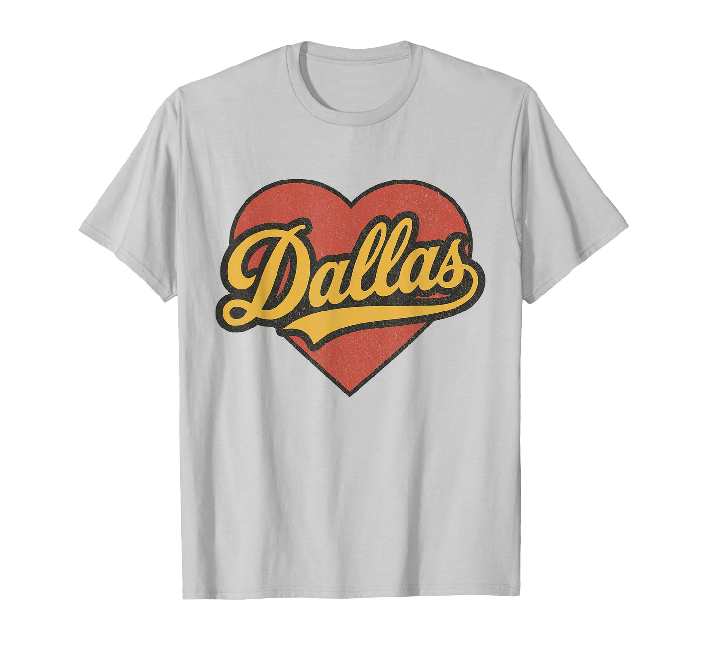 Dallas Throwback Vintage Heart Nostalgic City T-Shirt