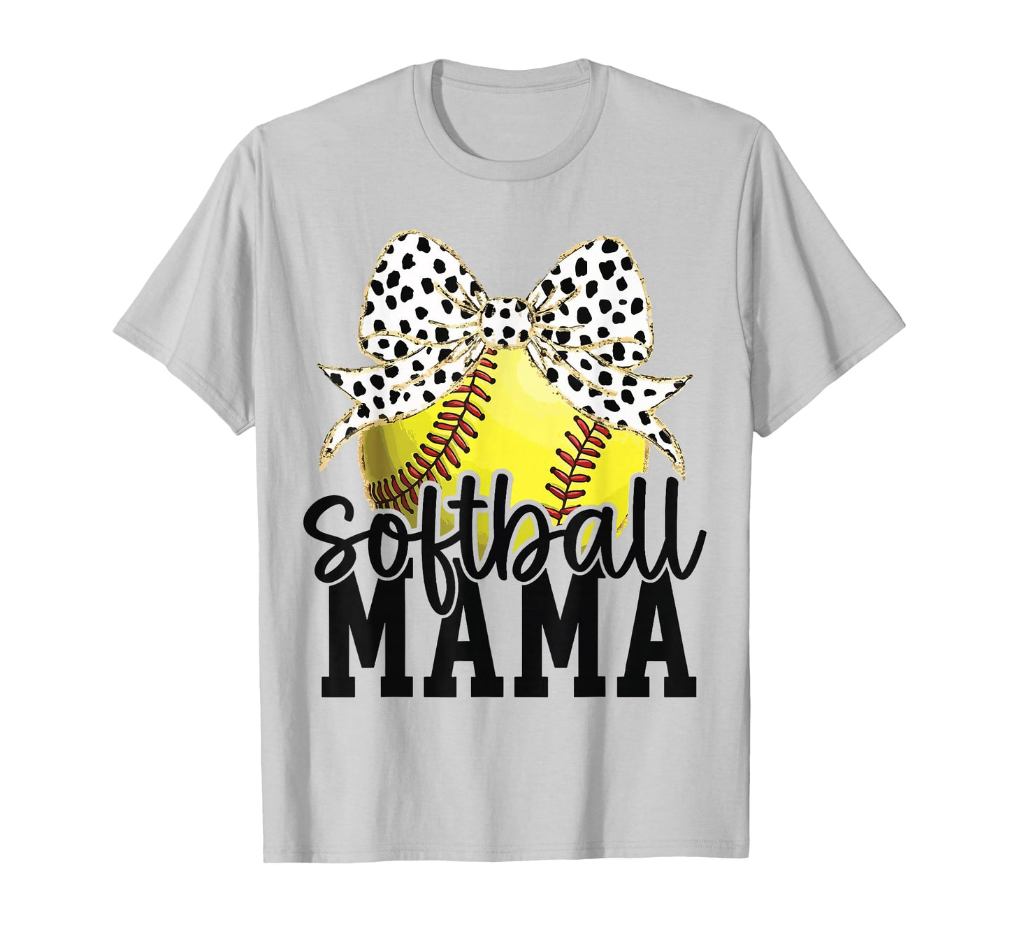 Softball Mom Coquette Bow Baseball Mom Mother's Day T-Shirt