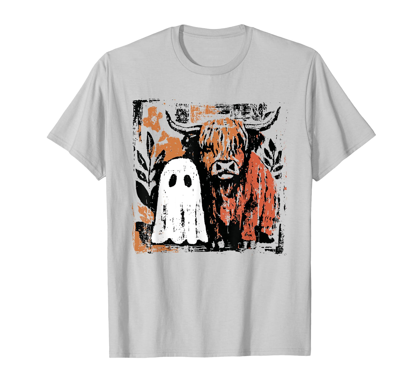 Cute Fall Highland Cow Ghost Halloween Spooky for Men Women T-Shirt