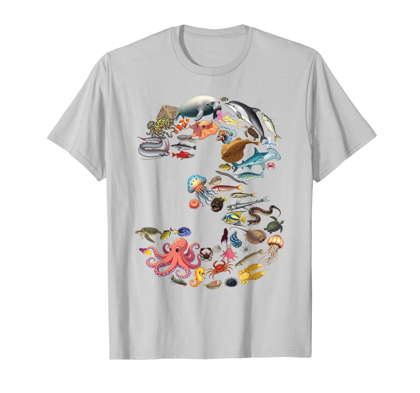 3 Years Old 3rd Birthday Sea Ocean Animals Figures Number 3 T-Shirt