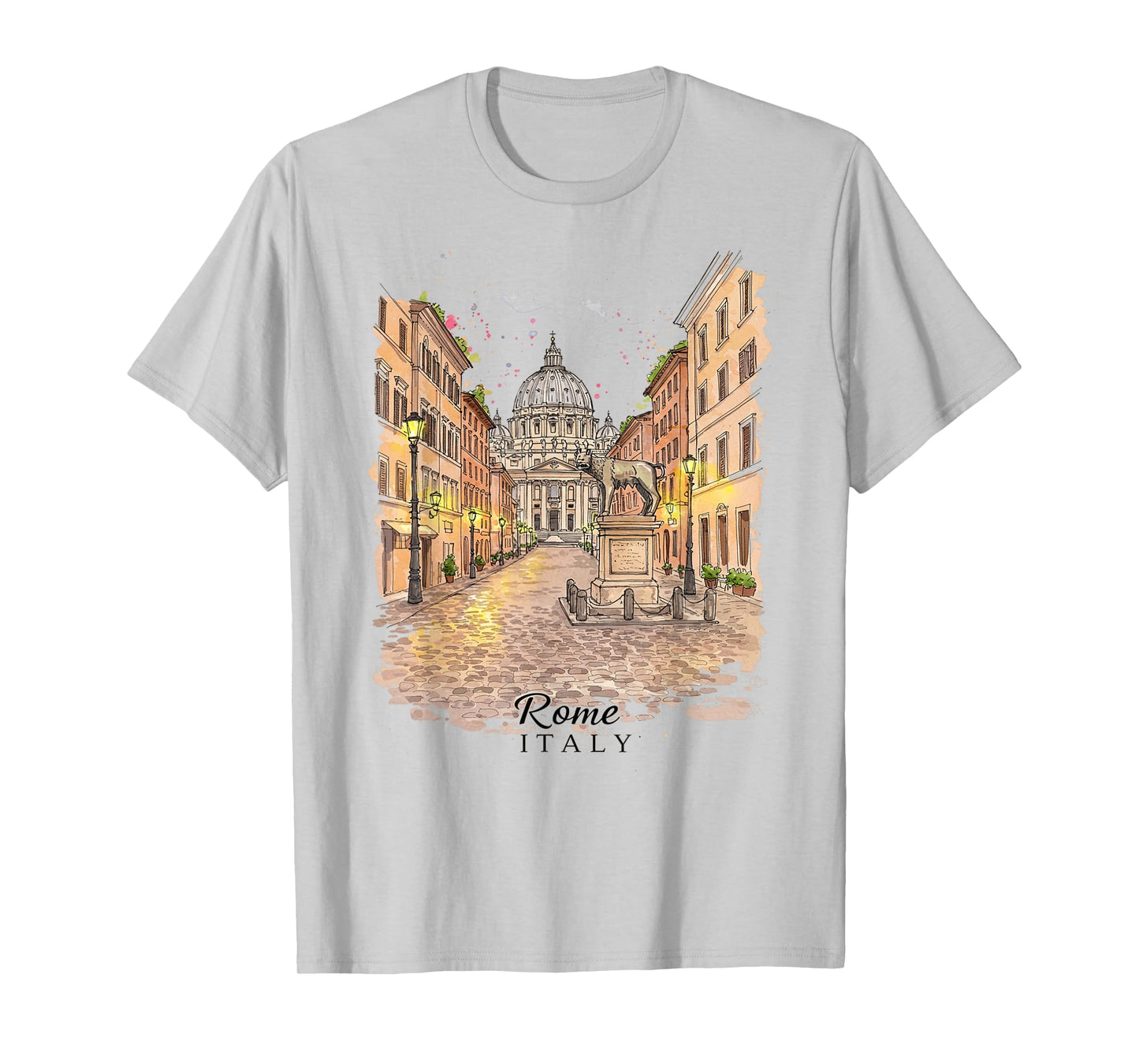 Rome Italy Lovers Art Print Vintage Cityscape Roma Italia T-Shirt