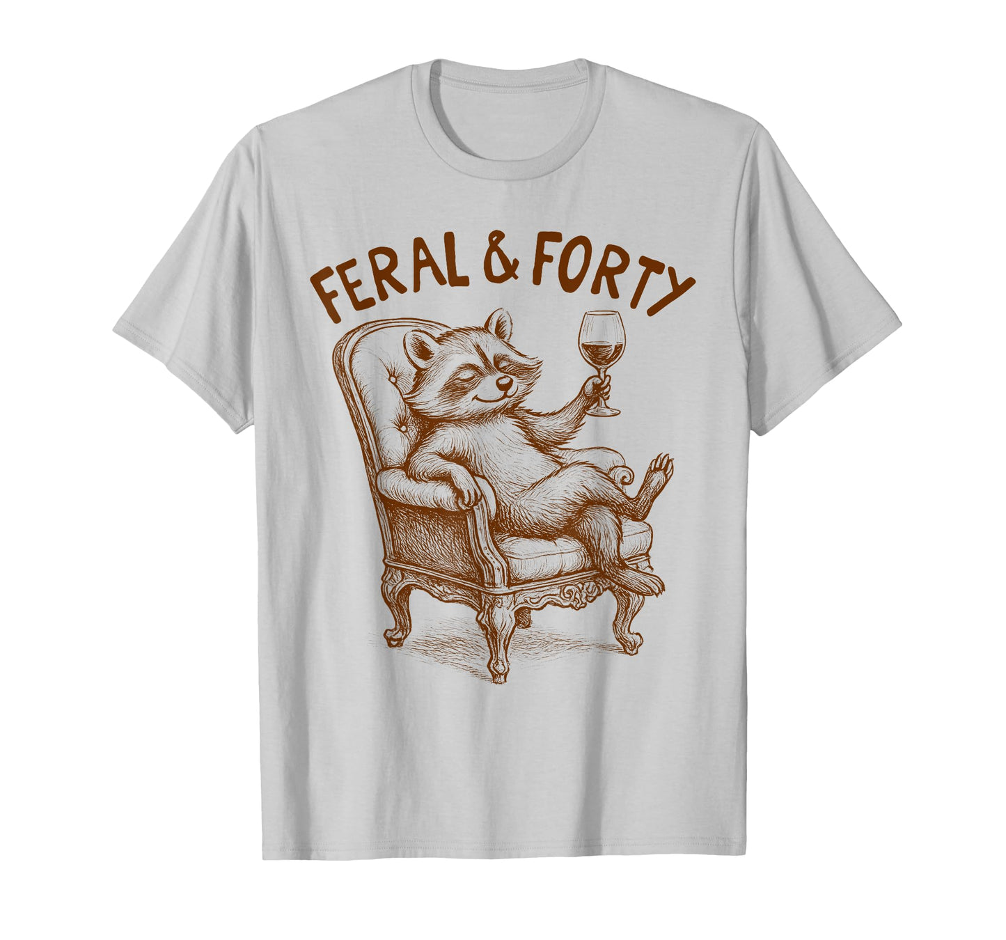 40th Birthday Queen Birthday Party Racoon Feral & Forty T-Shirt