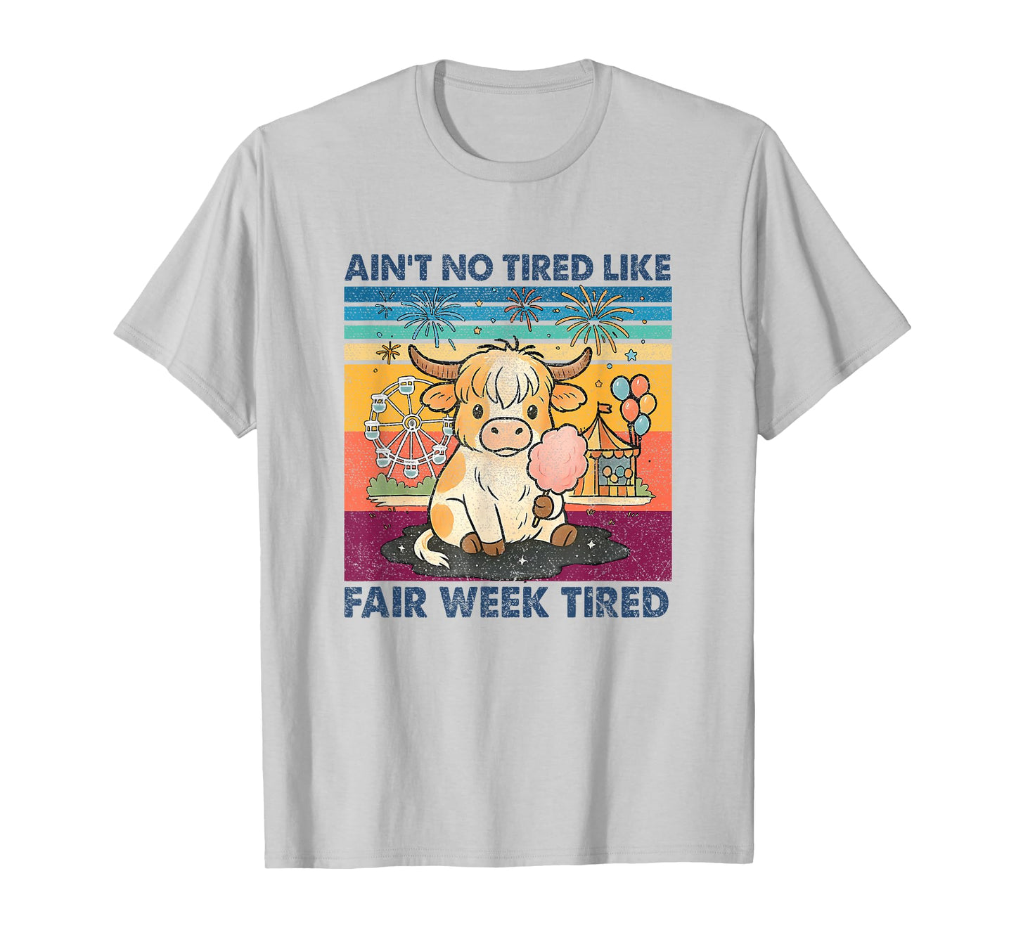 Ain't No Tired Like Fair Week Tired Groovy Farm Animal T-Shirt