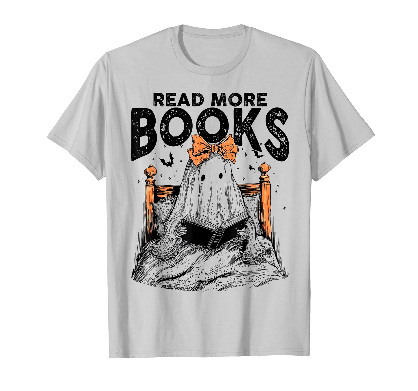 Cute Booooks Ghost Read More Books Funny Teacher Halloween T-Shirt
