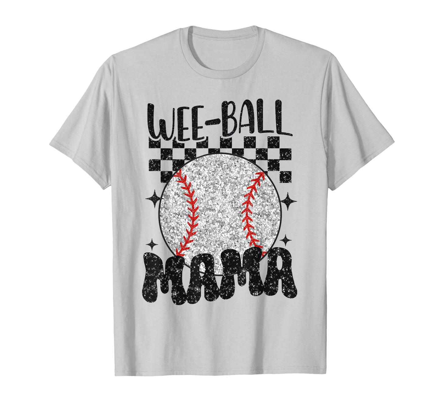 Wee Ball Mama Leopard Baseball Player Mom Life Mothers Day T-Shirt