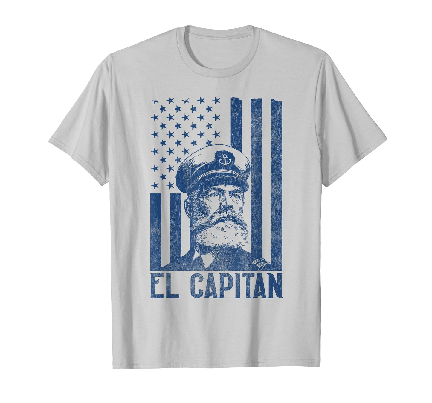 El Capitán Boat Captain American Flag T-Shirt