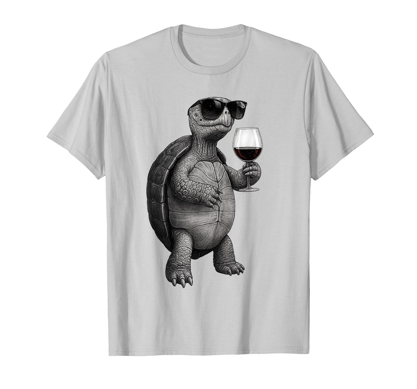 Cool Turtle Drinking Red Wine Art Print T-Shirt