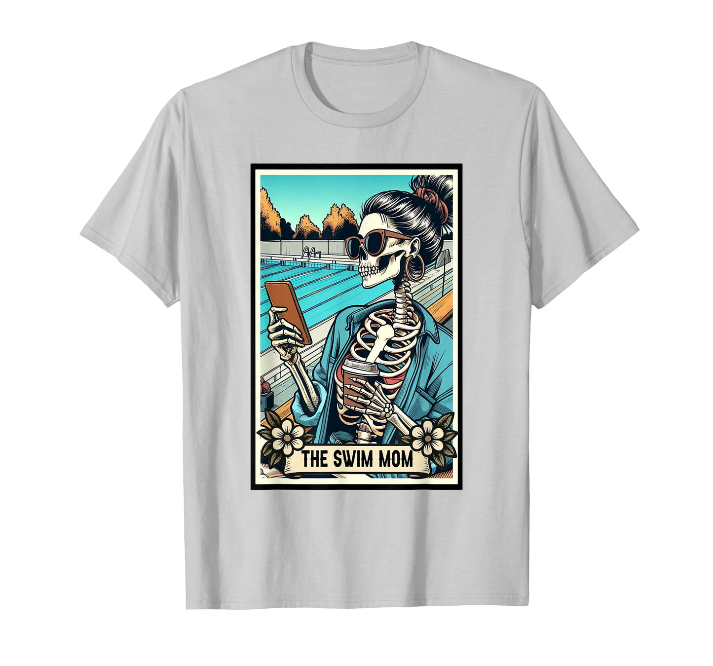 Swim Mom Swimming Coffee Lover The Swim Mom Tarot Card T-Shirt