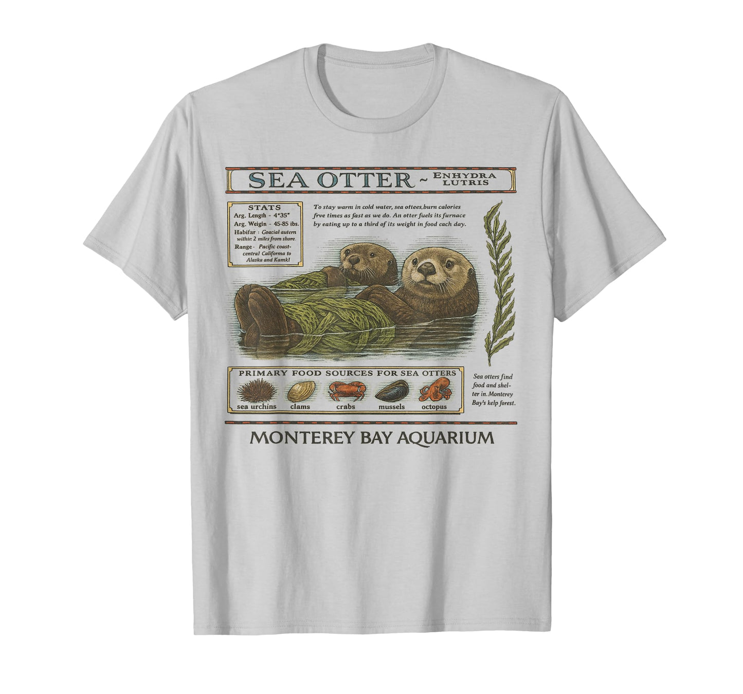 Vintage Sea Otter Lover 90's Aquarium Design T-Shirt