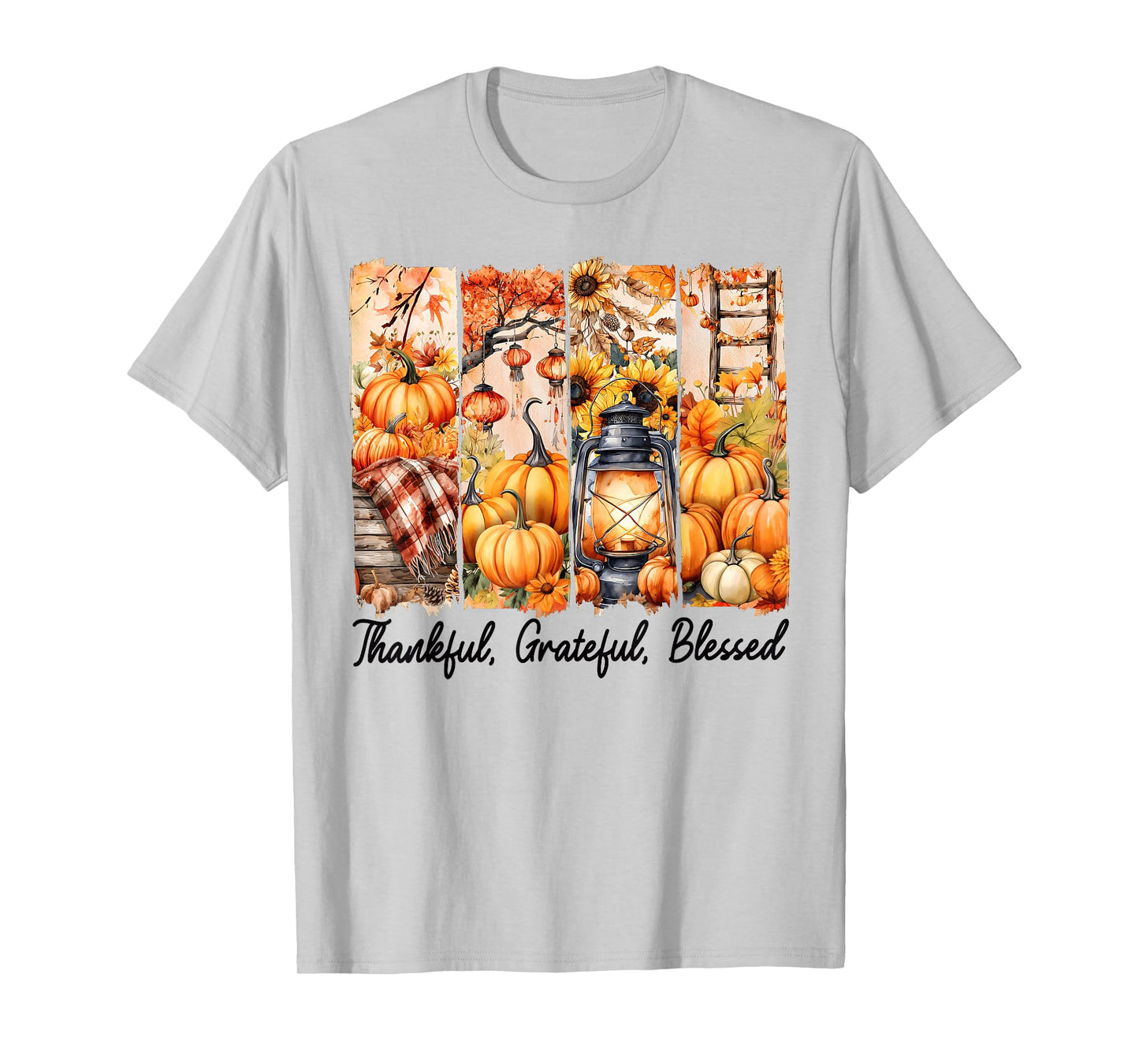 Thankful Grateful Blessed Pumpkin Fall Thanksgiving Autumn T-Shirt