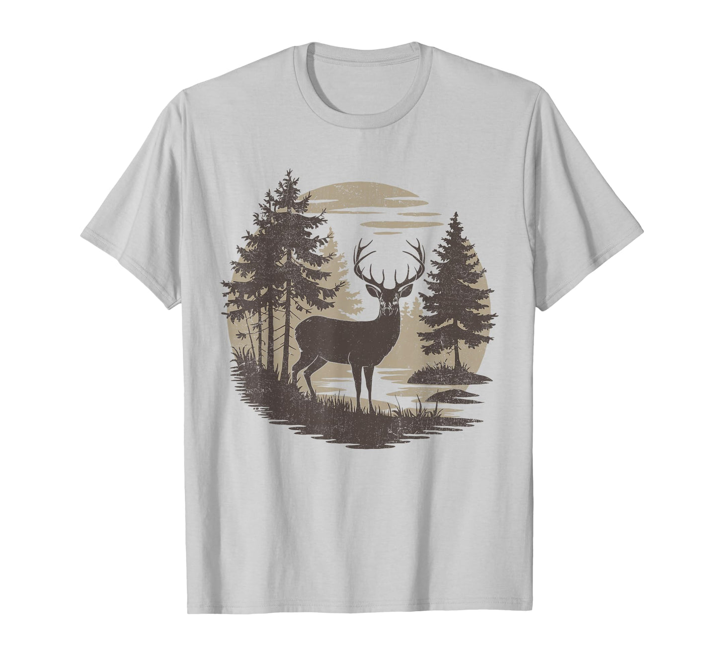 Vintage Forest Deer Graphic Retro Outdoors Wildlife Nature T-Shirt