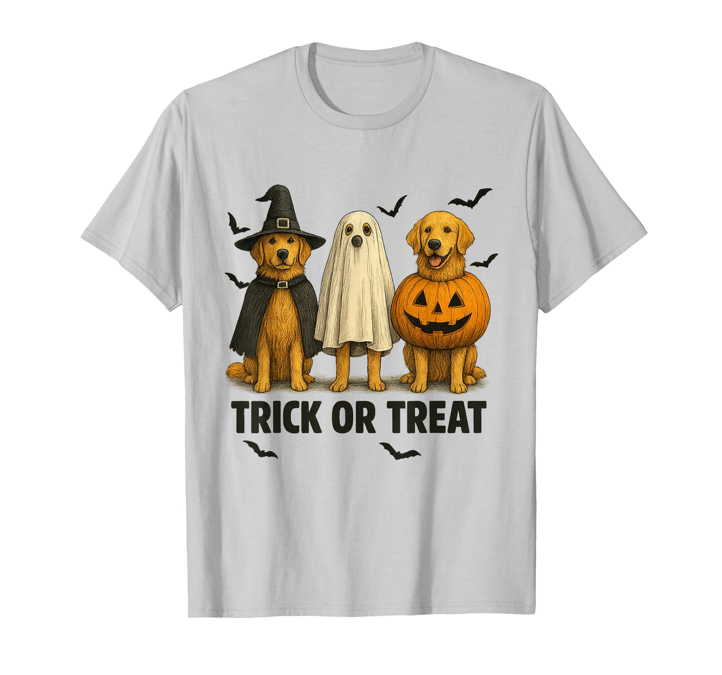 Cute Dog Halloween Costume Golden Retriever Trick or Treat T-Shirt