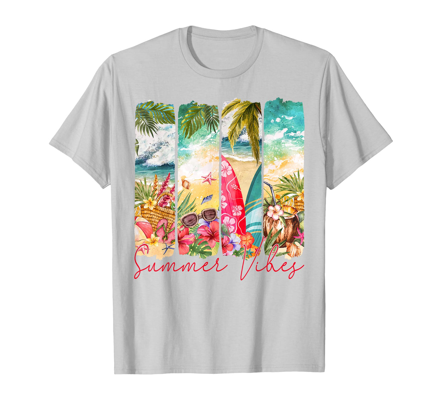 Retro summer vibes beach palm tree summer vacation T-Shirt