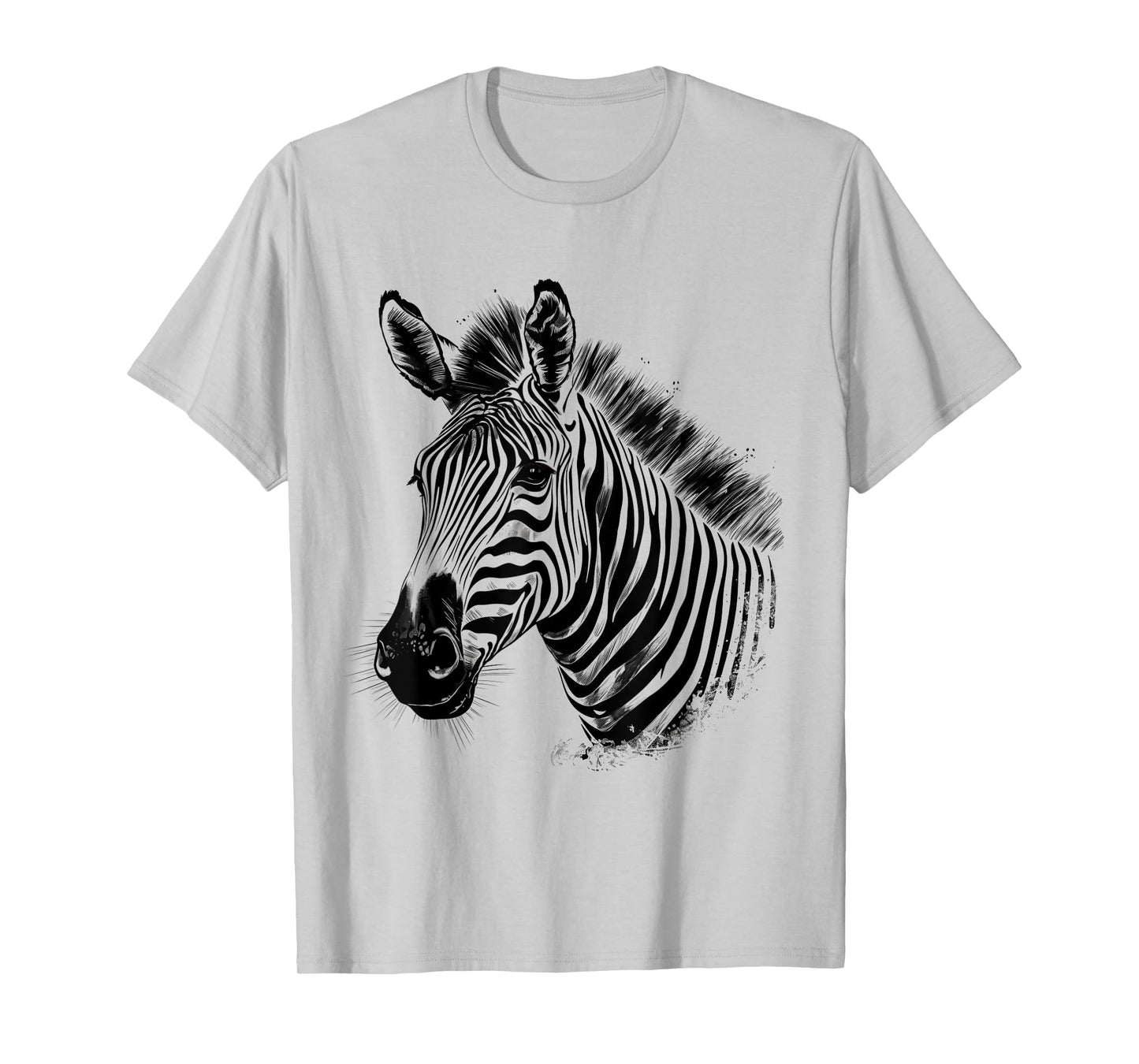 Zebra Wildlife Drawing Animal Print Motif Wildlife Artwork T-Shirt