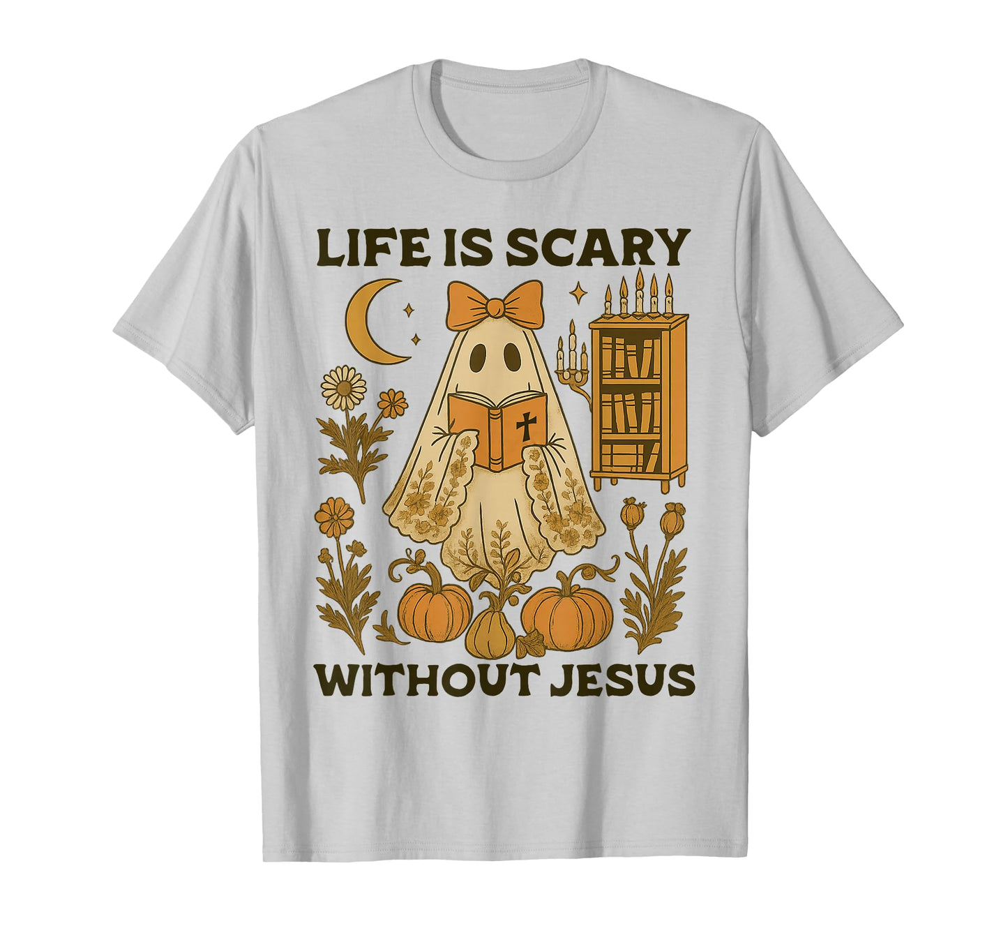 Spooky Life is Scary Without Jesus Christian Halloween T-Shirt