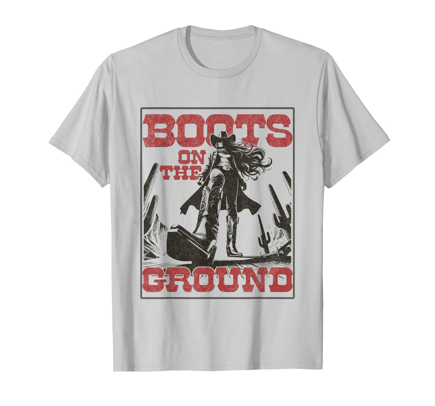 Cowgirl Boots on The Ground Vintage Western T-Shirt