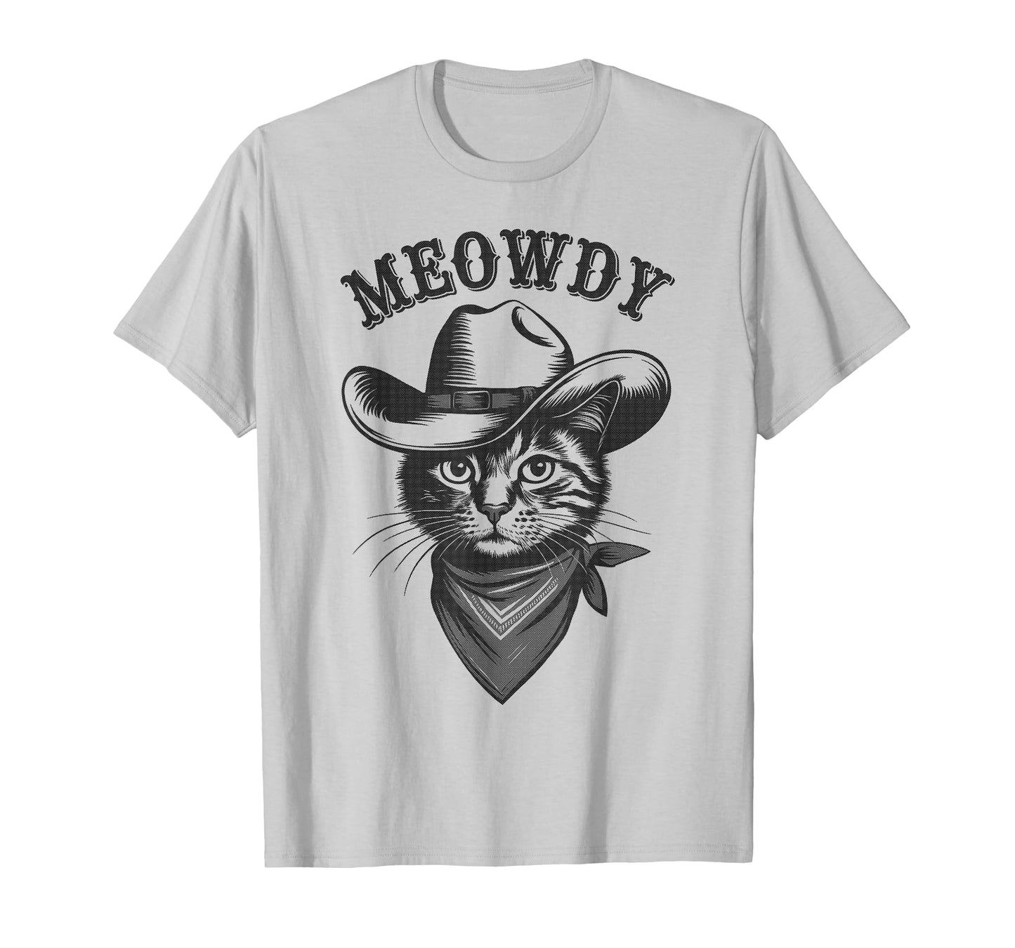 Meowdy Cat Funny Cowboy Western Graphic Cat Lady Cat Dad T-Shirt