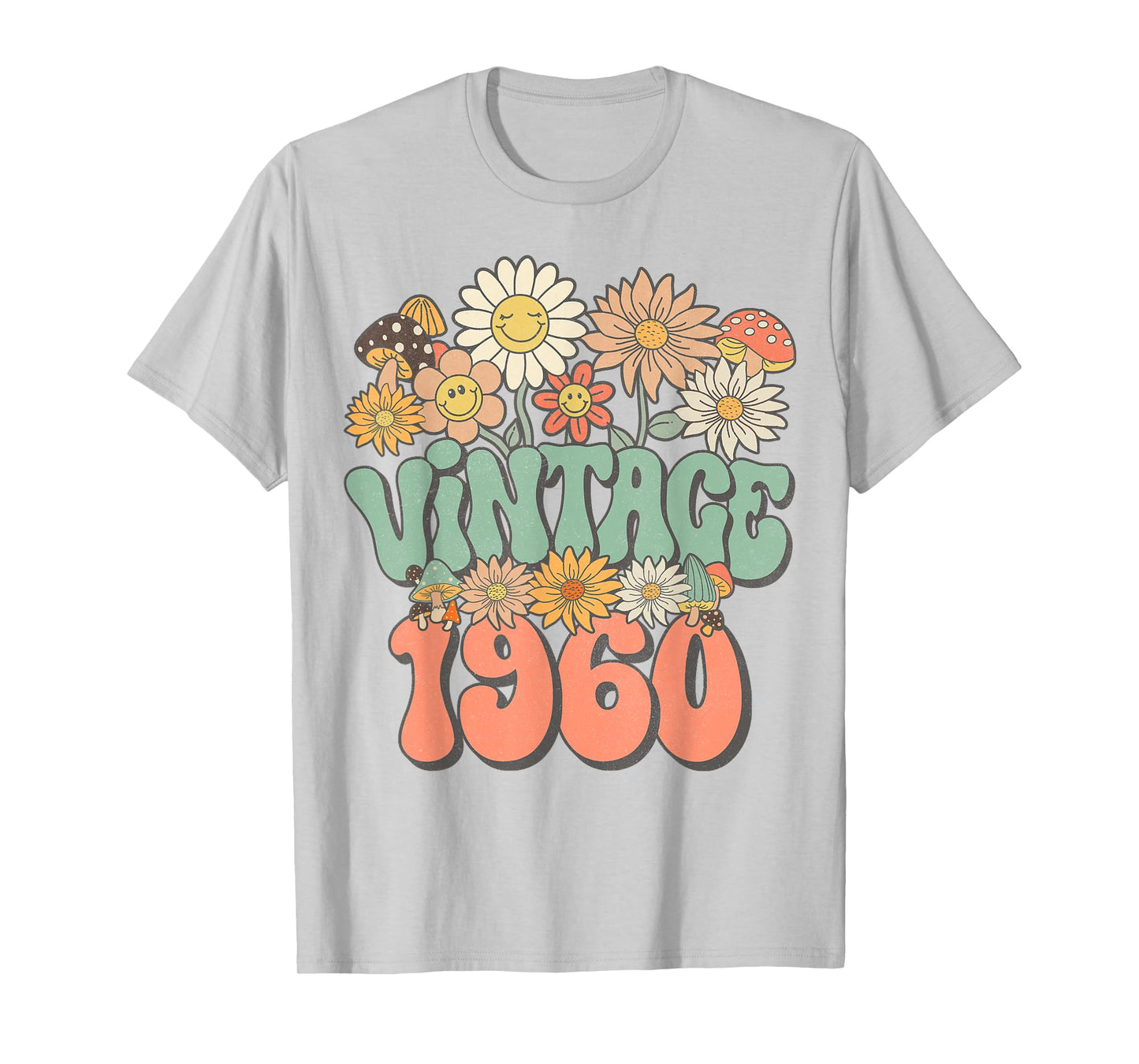 Vintage 1960 Daisy Hippie Groovy Wildflower 65th Birthday T-Shirt