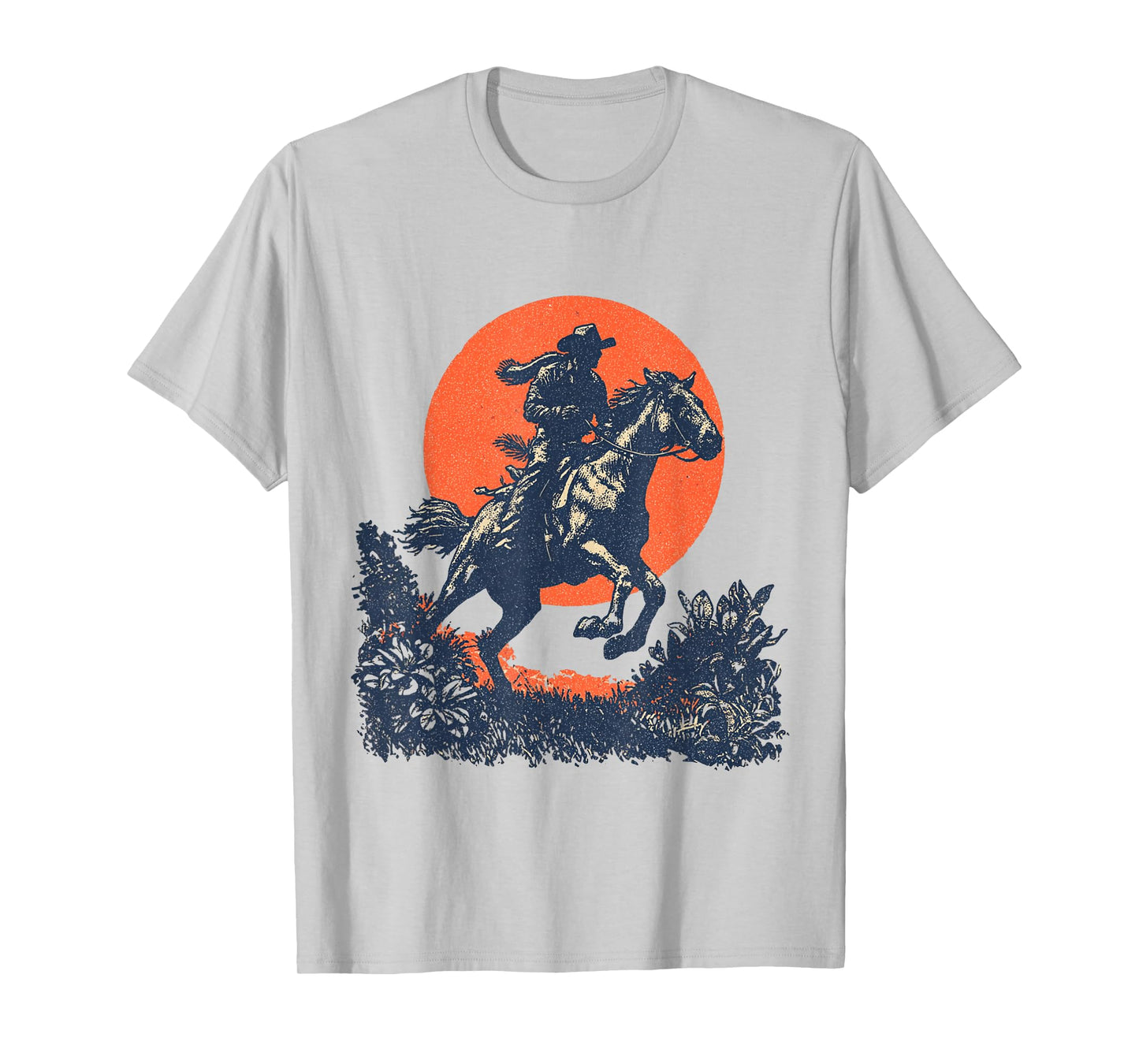Vintage Cowboy Horse Ride Retro Western Sunset T-Shirt
