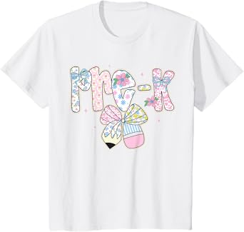Cute Preppy Back To School Floral Pre-K For Girls T-Shirt