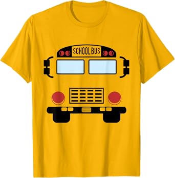 School Bus Costume Halloween Funny Yellow School Bus Driver T-Shirt