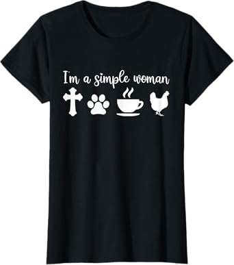I'm a Simple Woman Jesus Dog Coffee Chicken Mothers Day T-Shirt