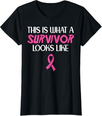 Breast Cancer What Survivor Look Like Awareness Ribbon Women T-Shirt