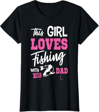 Daughter fishing with dad angler Father's Day Angel Fishing T-Shirt