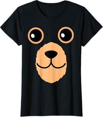 Bear Face Halloween Costume Brown Bear Animal Kids T-Shirt