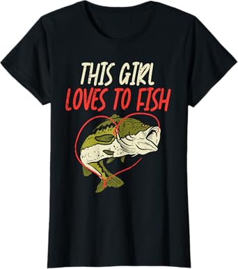 This Girl Loves To Fish Bass Fishing Family Matching Gift T-Shirt