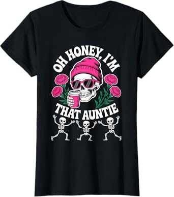 Spooky Auntie Halloween Funny Skeleton That Aunt Coffee Vibe T-Shirt