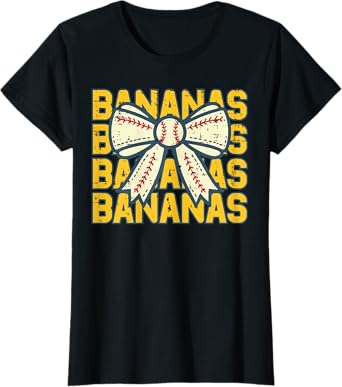 Banana Bow Ribbon Fruit Women Girls Kids T-Shirt