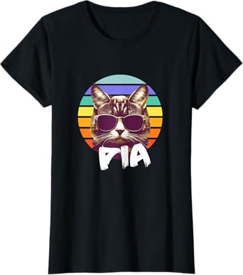 PIA - Beautiful girl name with a cool funny Cat T-Shirt