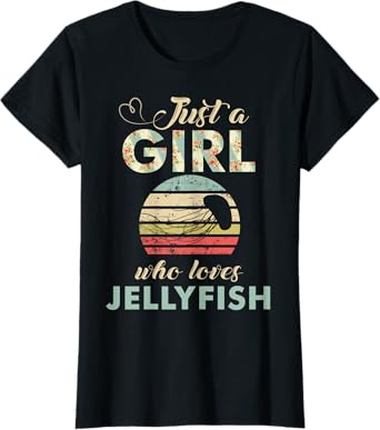 Just A Girl Who Loves Jelly Fishes Retro Jelly Fish T-Shirt