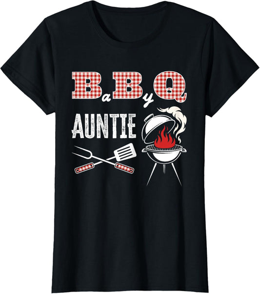 Baby BBQ Auntie Shower Birthday Party Family Matching T-Shirt