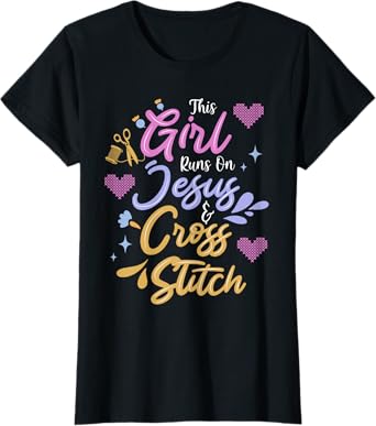 Jesus & Cross Stitch T-Shirt