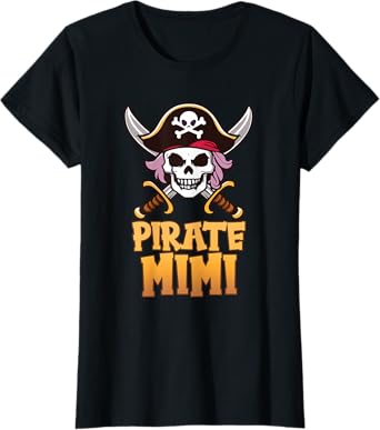 Pirate Mimi Funny Captain Matching Grandma Halloween Costume T-Shirt