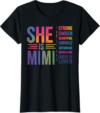 She Is Mimi Christian Mothers Day Jesus Nana Religious Women T-Shirt