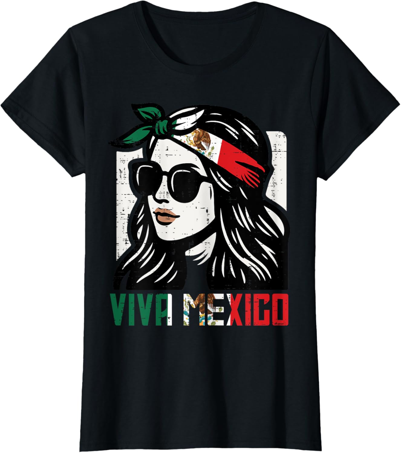Woman Viva Mexico Flag Cinco De Mayo Mexican Women Girls T-Shirt