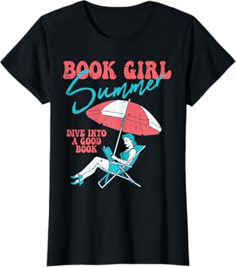 Book Girl Summer Reading Beach Vacation Women Girls Kids T-Shirt