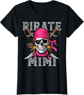 Funny Pirate Mimi Skull Halloween Costumes Family Matching T-Shirt