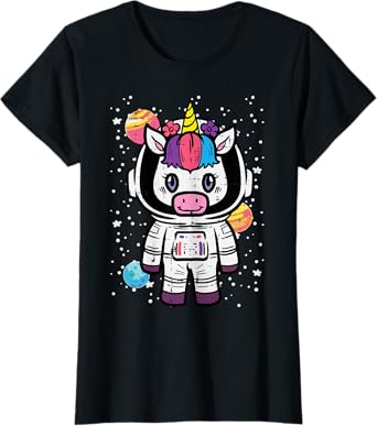 Astronaut Unicorn Cute Space Galaxy Toddler Girls Kids Women T-Shirt