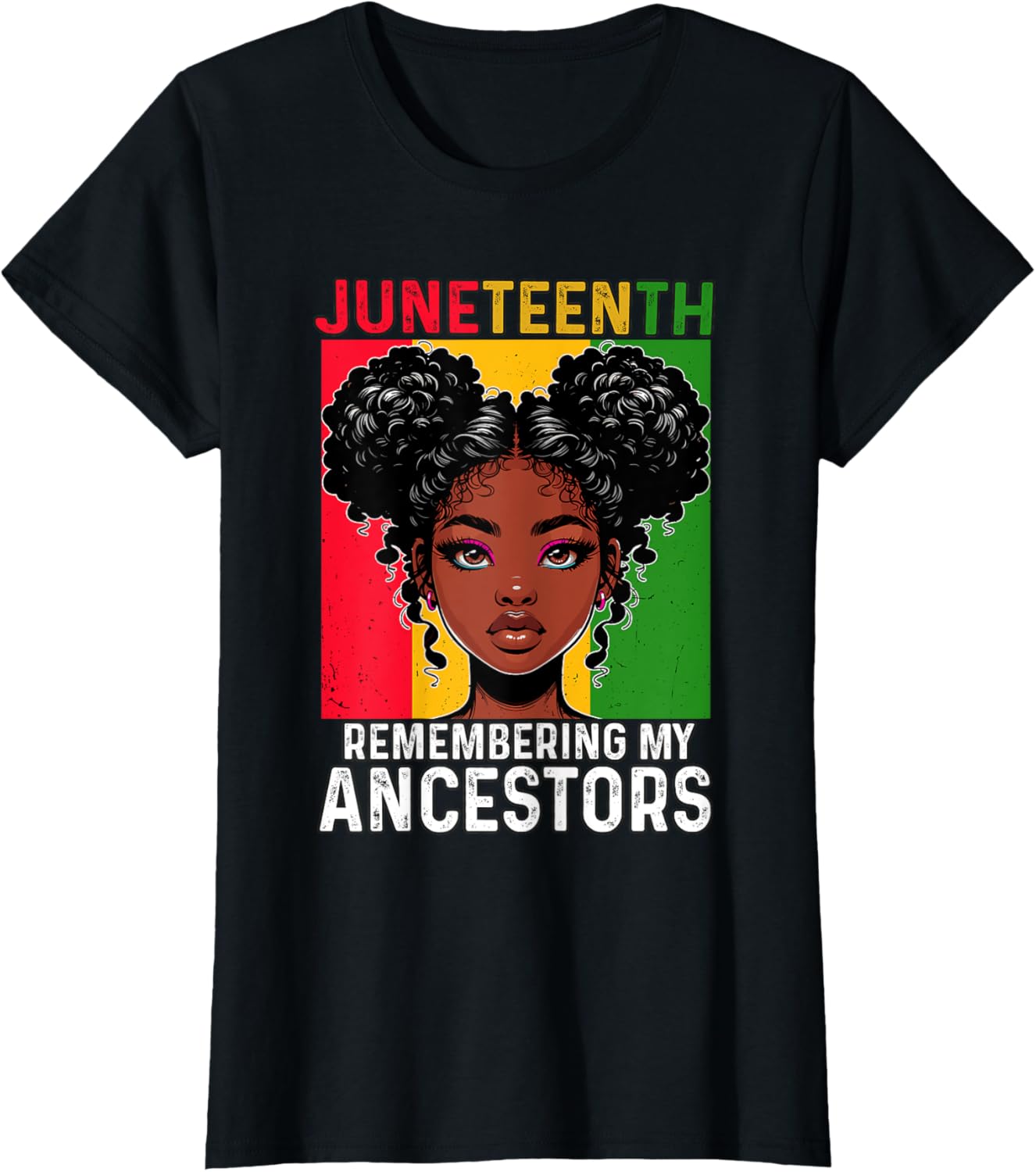 Juneteenth Black Pride Woman Remembering My Ancestors Girl T-Shirt
