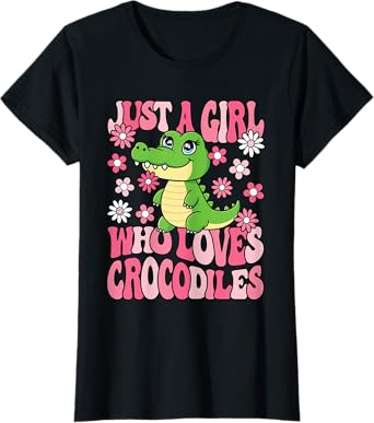 Just A Girl Who Loves Crocodiles Alligator Lover Girls Kids T-Shirt