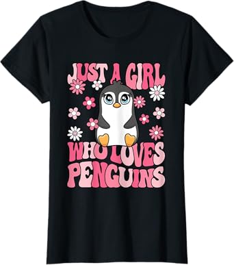 Just A Girl Who Loves Penguins Cute Penguin Lover Girls Kids T-Shirt