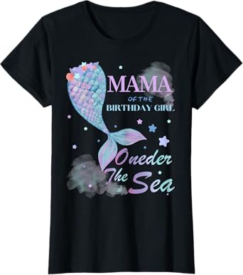 Mama Mom 1st Birthday Mermaid Oneder The Sea Family Matching T-Shirt
