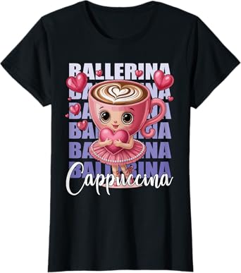 Ballerina Cappuccino - with a Pink Heart in her arms T-Shirt