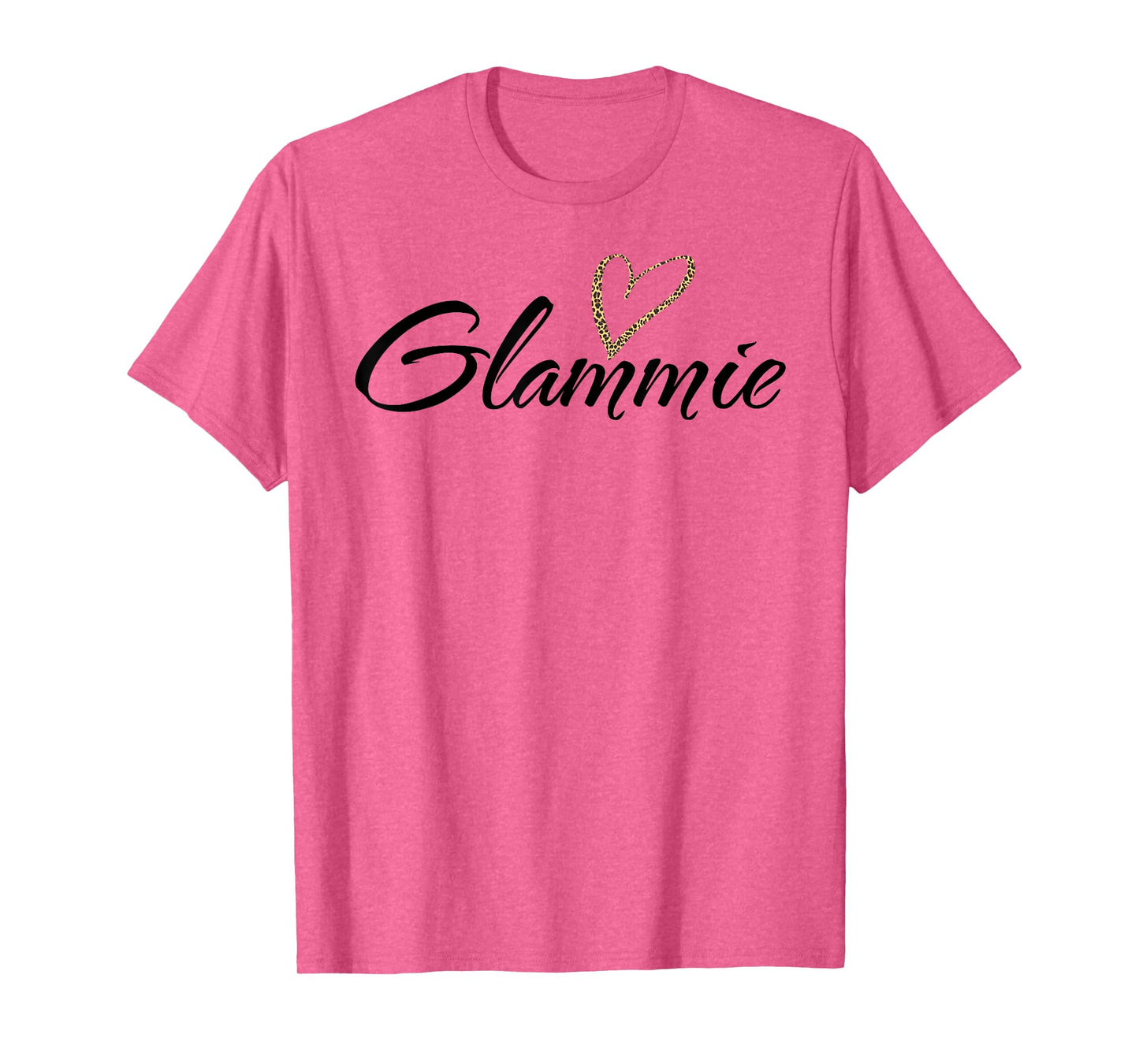 Glammie with Leopard Print Heart Fun Aunt Grandma Mom Gift T-Shirt